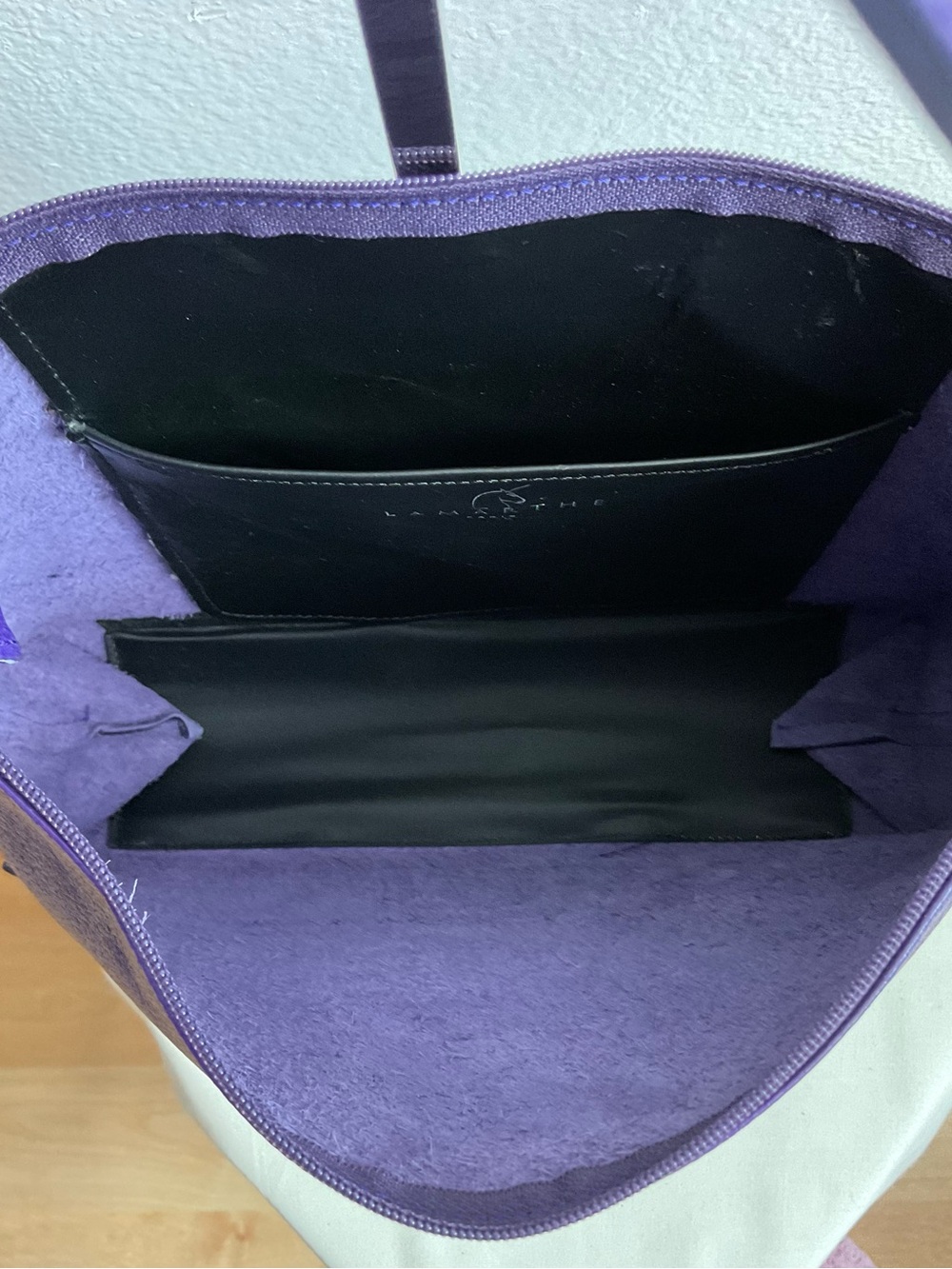 Vintage LAMARTHE PARIS Purple Pebbled Leather Shoulder Hobo Bag – EUC April 2006 - Picture 6 of 9